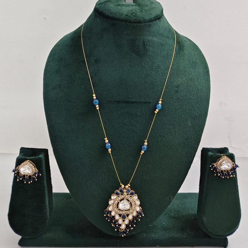 Rajwadi Collection Royal Austrian Stone And Beaded Long Necklace Set