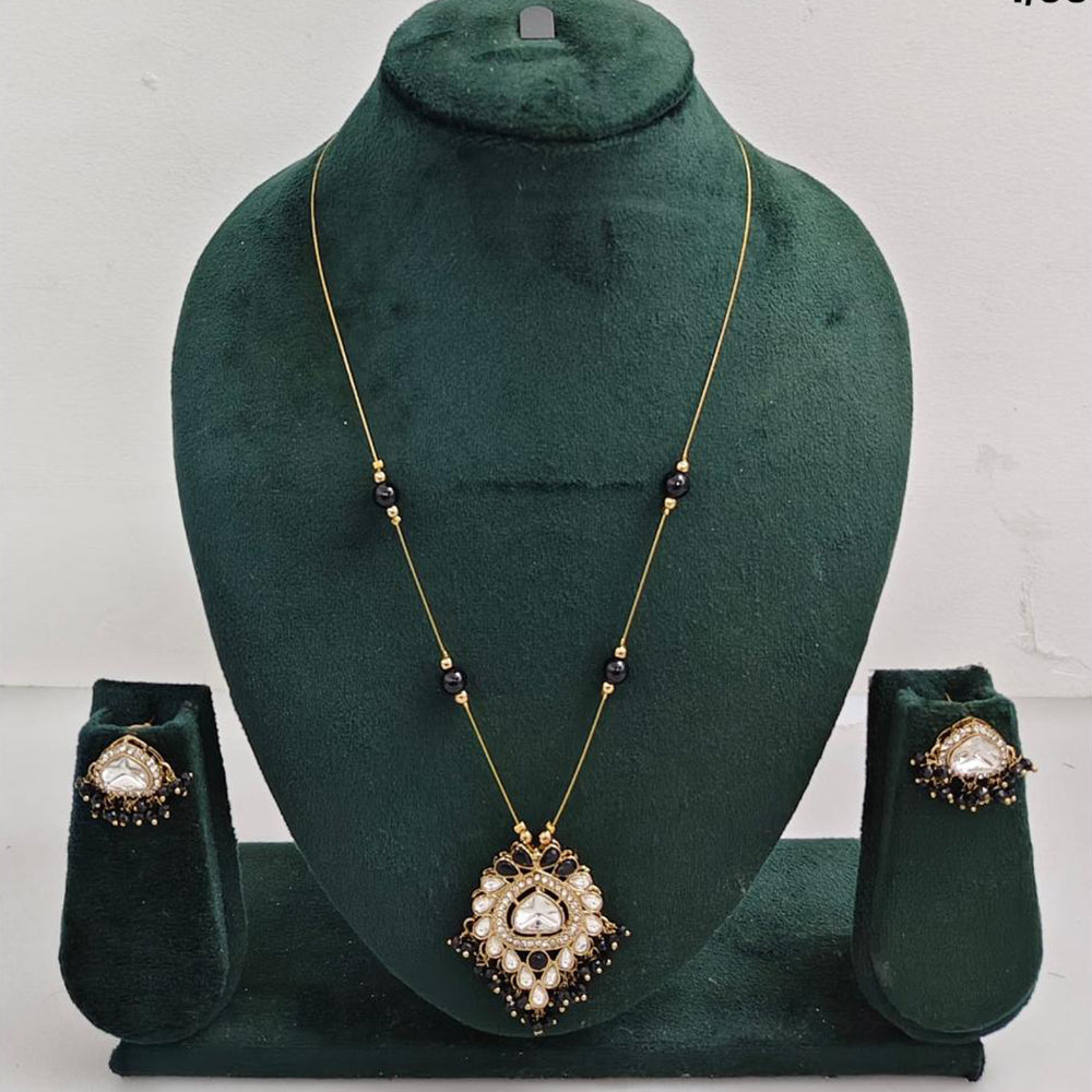 Rajwadi Collection Royal Austrian Stone And Beaded Long Necklace Set