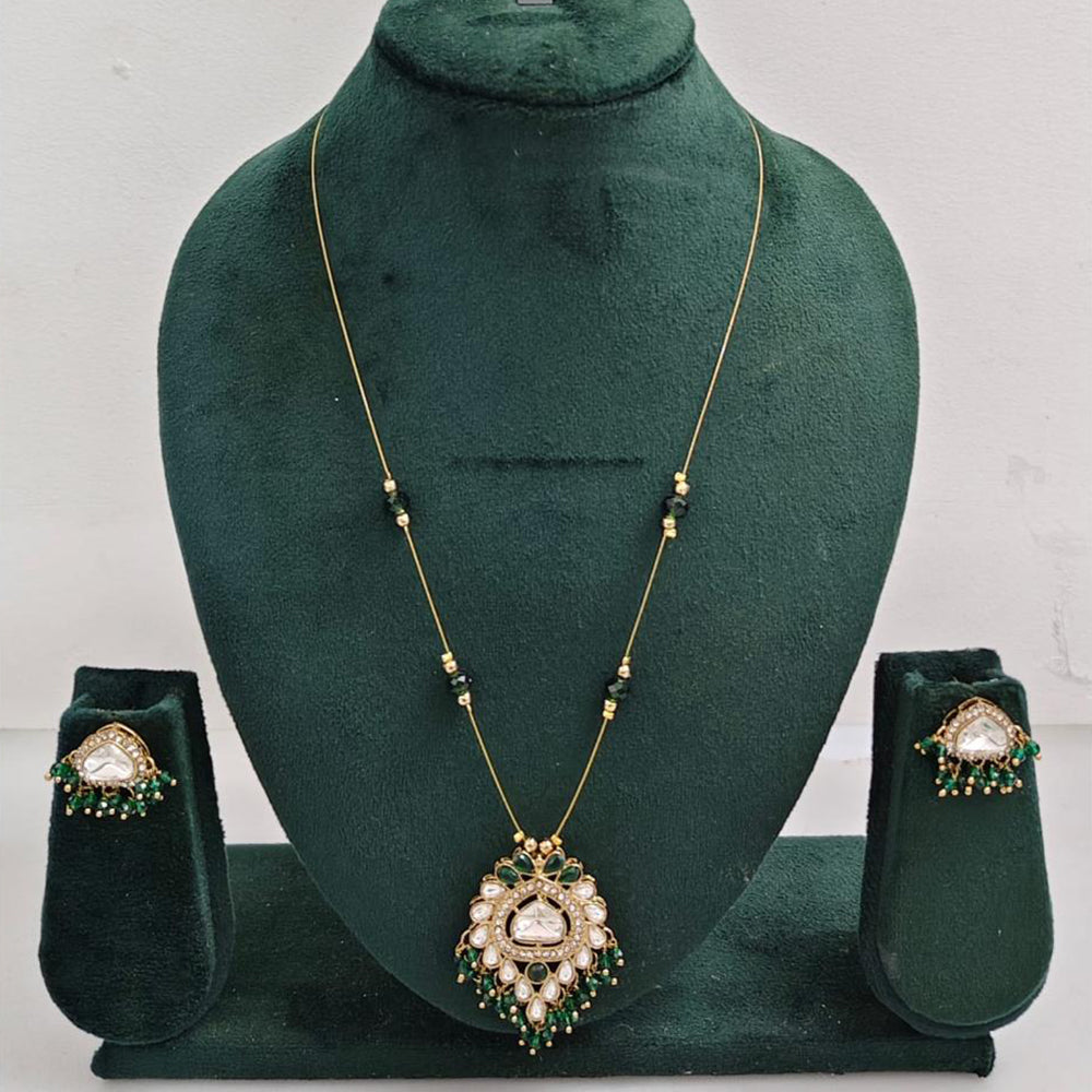 Rajwadi Collection Royal Austrian Stone And Beaded Long Necklace Set