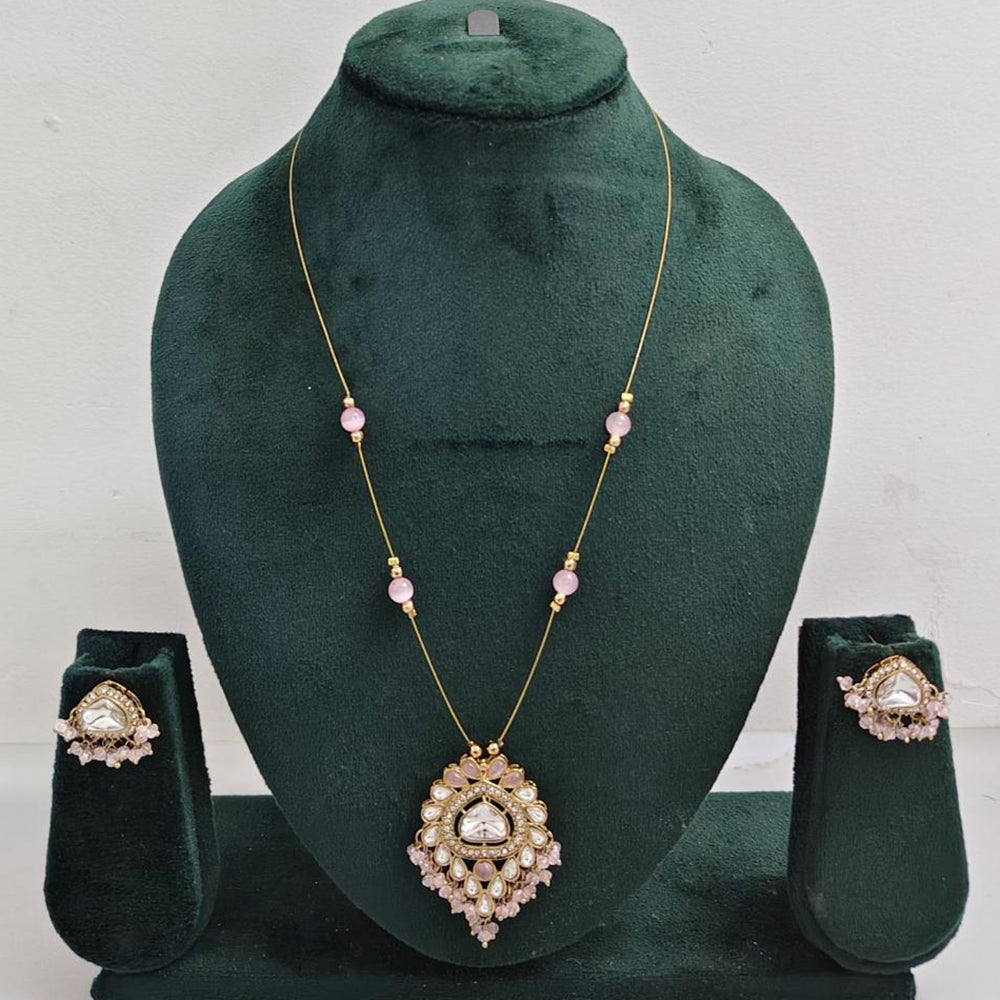 Rajwadi Collection Royal Austrian Stone And Beaded Long Necklace Set