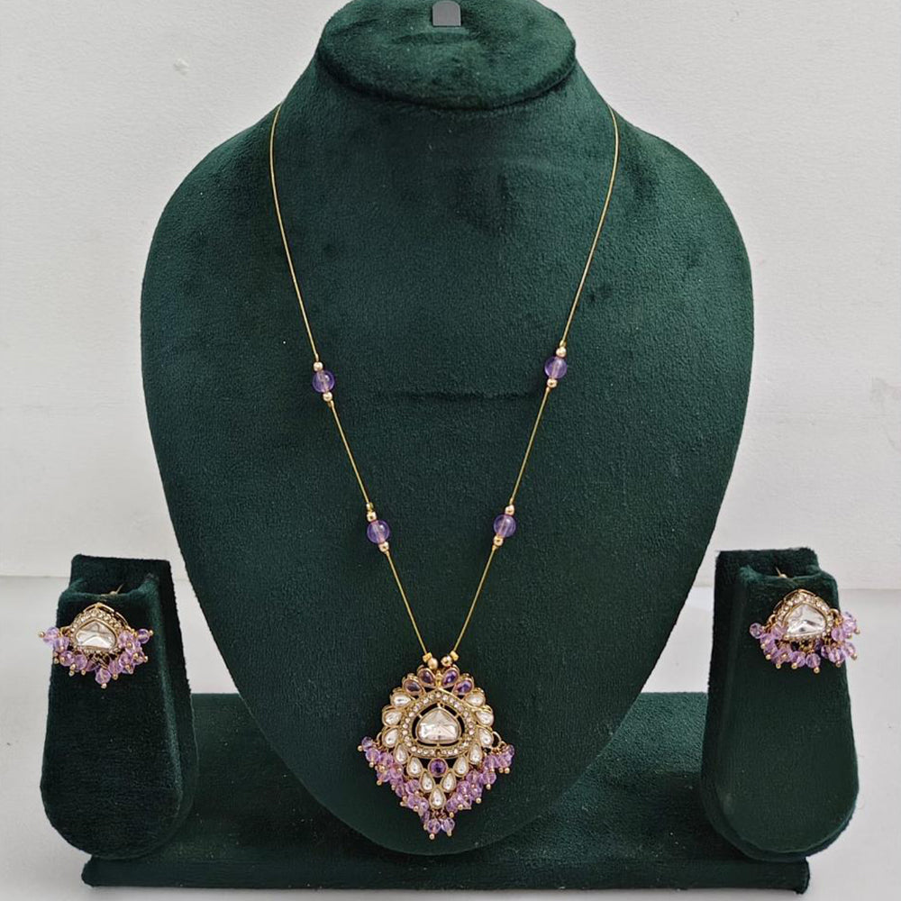 Rajwadi Collection Royal Austrian Stone And Beaded Long Necklace Set