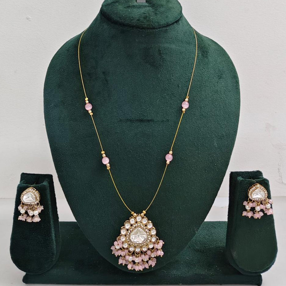 Rajwadi Collection Royal Austrian Stone And Beaded Long Necklace Set