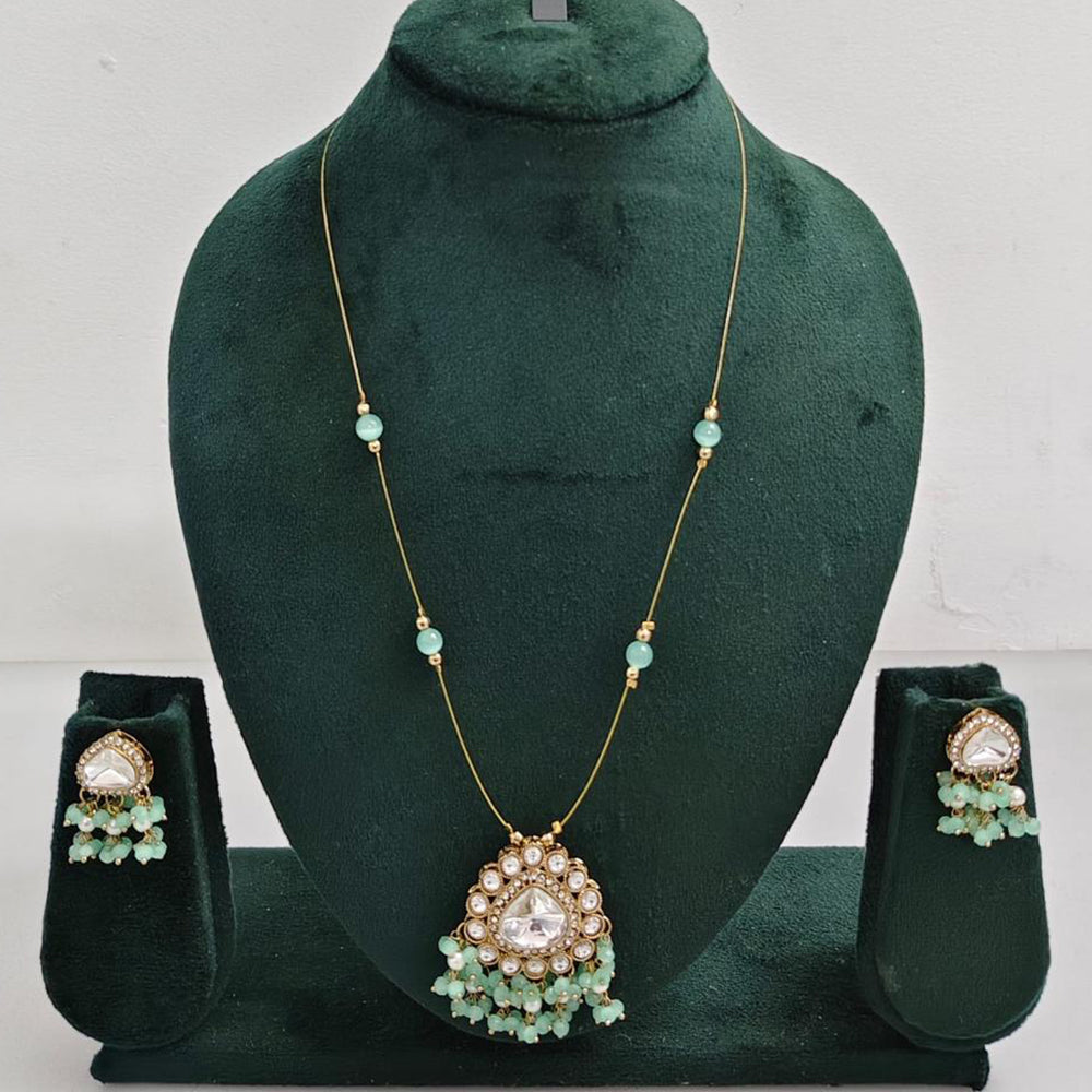 Rajwadi Collection Royal Austrian Stone And Beaded Long Necklace Set