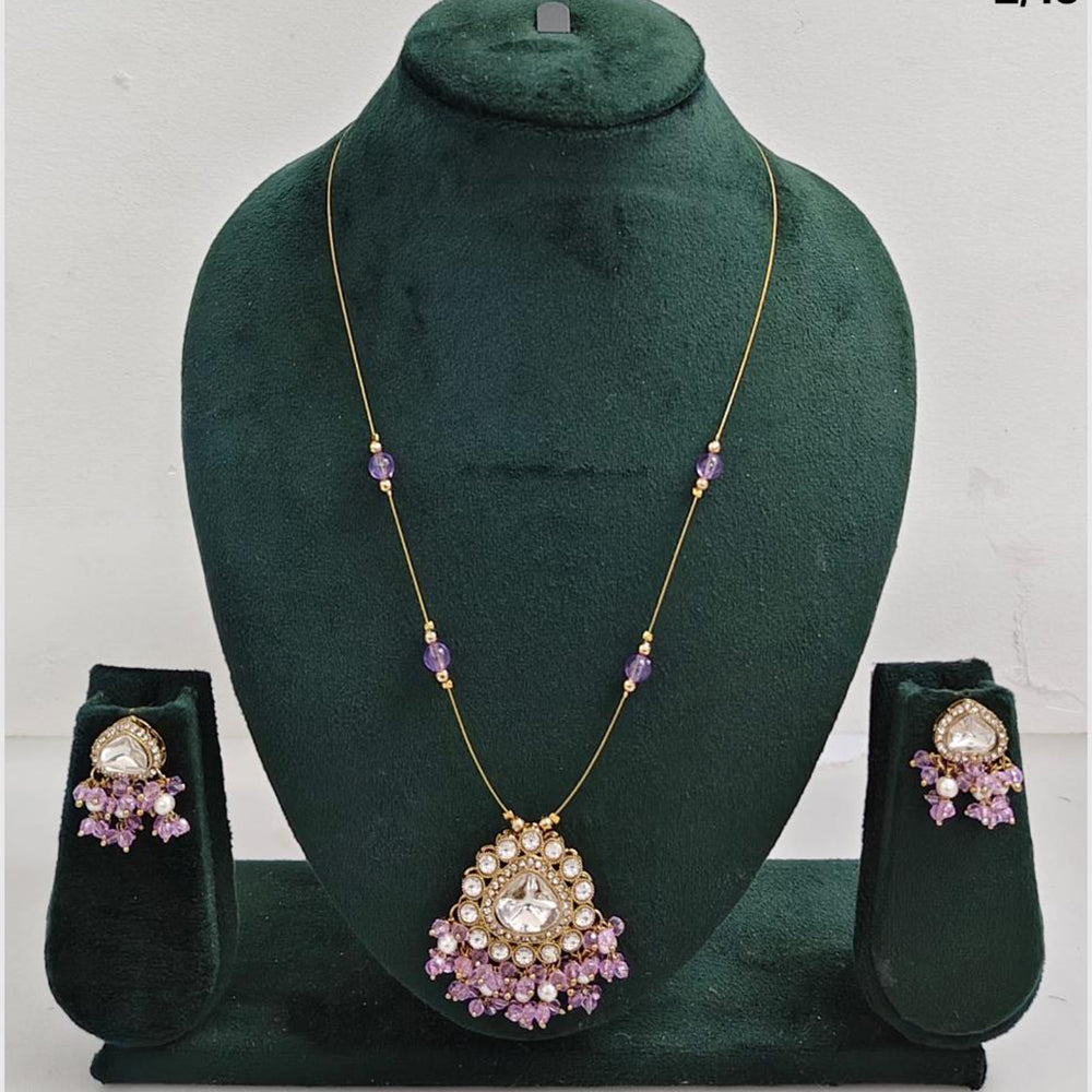 Rajwadi Collection Royal Austrian Stone And Beaded Long Necklace Set