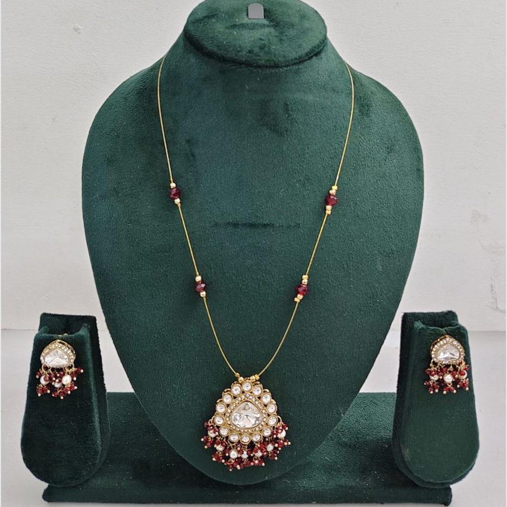 Rajwadi Collection Royal Austrian Stone And Beaded Long Necklace Set