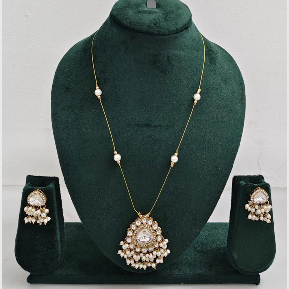 Rajwadi Collection Royal Austrian Stone And Beaded Long Necklace Set