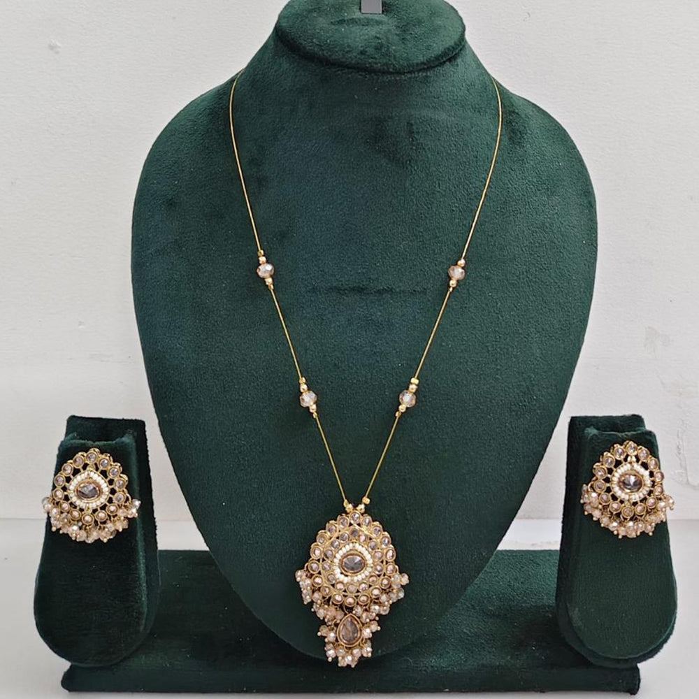 Rajwadi Collection Royal Austrian Stone And Beaded Long Necklace Set