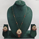 Rajwadi Collection Royal Austrian Stone And Beaded Long Necklace Set