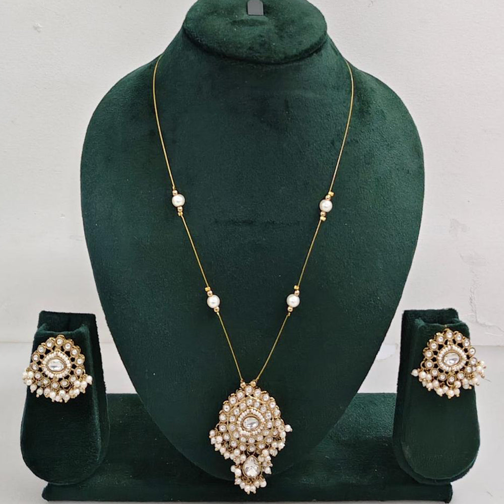 Rajwadi Collection Royal Austrian Stone And Beaded Long Necklace Set