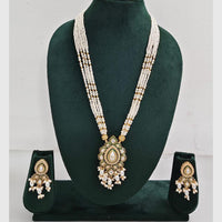 Rajwadi Collection Royal Kundan Stone And Beaded Long Necklace Set