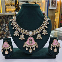 Rajwadi Collection Designer Heavy Polki Kundan And Pearl Necklace Set