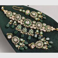 Rajwadi Collection Heavy Kundan Beads And Meenakari Choker Necklace Set