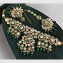 Rajwadi Collection Heavy Kundan And Beads Meenakari Choker Necklace Set