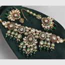Rajwadi Collection Heavy Kundan And Beads Meenakari Choker Necklace Set