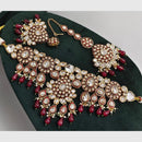 Rajwadi Collection Heavy Kundan And Beads Meenakari Choker Necklace Set