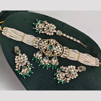 Rajwadi Collection Kundan Pearl And Beads Choker Necklace Set