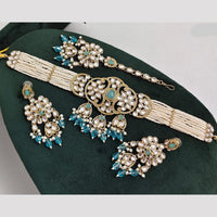 Rajwadi Collection Kundan Pearl And Beads Choker Necklace Set