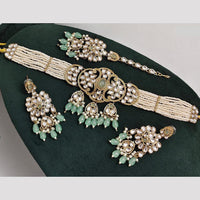 Rajwadi Collection Kundan Pearl And Beads Choker Necklace Set