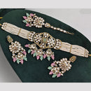 Rajwadi Collection Kundan Pearl And Beads Choker Necklace Set
