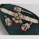 Rajwadi Collection Kundan Pearl And Beads Choker Necklace Set