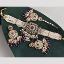Rajwadi Collection Kundan Pearl And Beads Choker Necklace Set