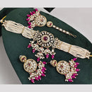 Rajwadi Collection Kundan Pearl And Beads Choker Necklace Set