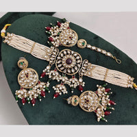 Rajwadi Collection Kundan Pearl And Beads Choker Necklace Set