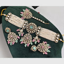 Rajwadi Collection Kundan Pearl And Beads Choker Necklace Set