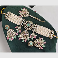 Rajwadi Collection Kundan Pearl And Beads Choker Necklace Set
