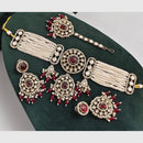 Rajwadi Collection Kundan Pearl And Beads Choker Necklace Set
