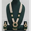 Rajwadi Collection Designer Kundan Stone Pearl Long Necklace Jewellery Set