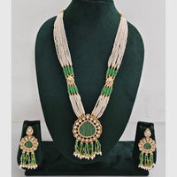 Rajwadi Collection Designer Kundan Stone Pearl Long Necklace Jewellery Set
