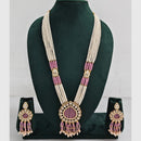 Rajwadi Collection Designer Kundan Stone Pearl Long Necklace Jewellery Set
