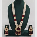 Rajwadi Collection Designer Kundan Stone Pearl Long Necklace Jewellery Set