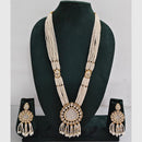 Rajwadi Collection Designer Kundan Stone Pearl Long Necklace Jewellery Set
