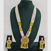 Rajwadi Collection Designer Kundan Stone Pearl Long Necklace Jewellery Set