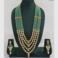 Rajwadi Collection Designer Kundan Stone Pearl Long Necklace Jewellery Set