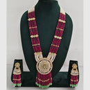 Rajwadi Collection Designer Kundan Stone Pearl Long Necklace Jewellery Set