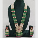Rajwadi Collection Designer Kundan Stone Pearl Long Necklace Jewellery Set