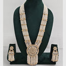 Rajwadi Collection Designer Kundan Stone Pearl Long Necklace Jewellery Set