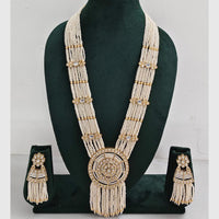 Rajwadi Collection Designer Kundan Stone Pearl Long Necklace Jewellery Set