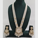Rajwadi Collection Designer Kundan Stone Pearl Long Necklace Jewellery Set
