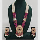 Rajwadi Collection Luxurious Crystal And Beads Meenakari Long Necklace Set