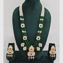 Rajwadi Collection Luxurious Crystal And Beads Meenakari Long Necklace Set