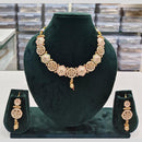 Rajwadi Collection Grand Look Pota Stone And Pearl Meenakari Necklace Set