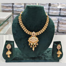 Rajwadi Collection Grand Look Pota Stone And Pearl Meenakari Necklace Set