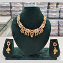 Rajwadi Collection Grand Look Pota Stone And Pearl Meenakari Necklace Set