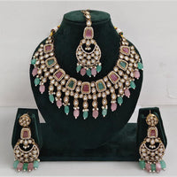 Rajwadi Collection Exclusive Kundan Pearl And Beads Ethnic Necklace Set