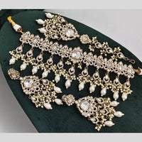 Rajwadi Collection Exclusive Kundan Pearl And Beads Ethnic Choker Necklace Set