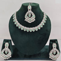 Rajwadi Collection Glamorous Crystal And Beads Necklace Set